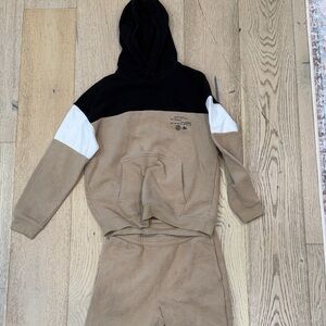 H&M Tan and Black Hoodie and Sweatpants Set